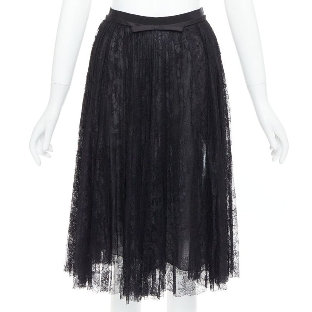 Giambattista Valli Silk Bow Trim Skirt
